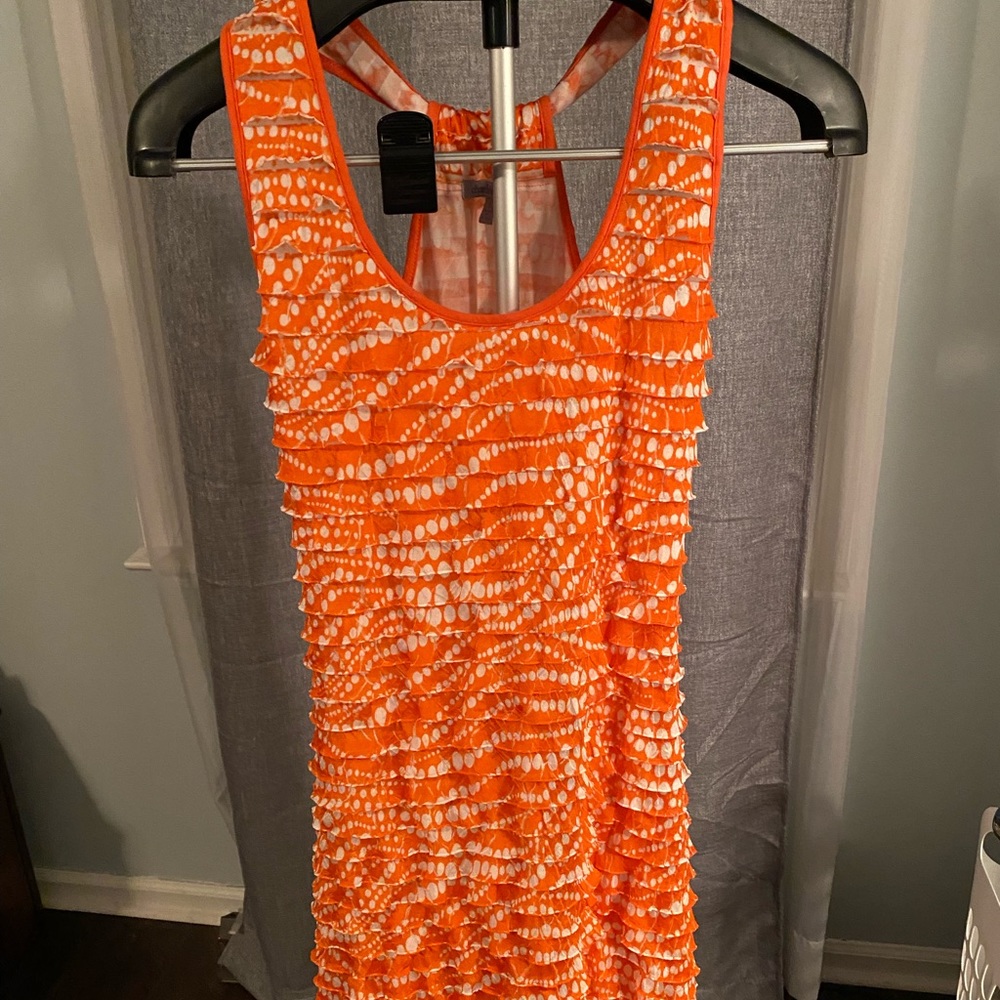 womens orange lightweight summer dress